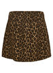 Short denim skirt with leopard print and an A-line shape, Brown, Packshot image number 1