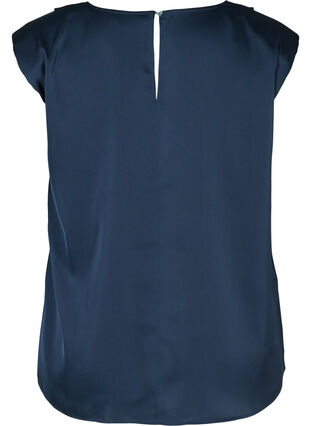 Plain-coloured top with a round neckline, Navy Blazer, Packshot image number 1