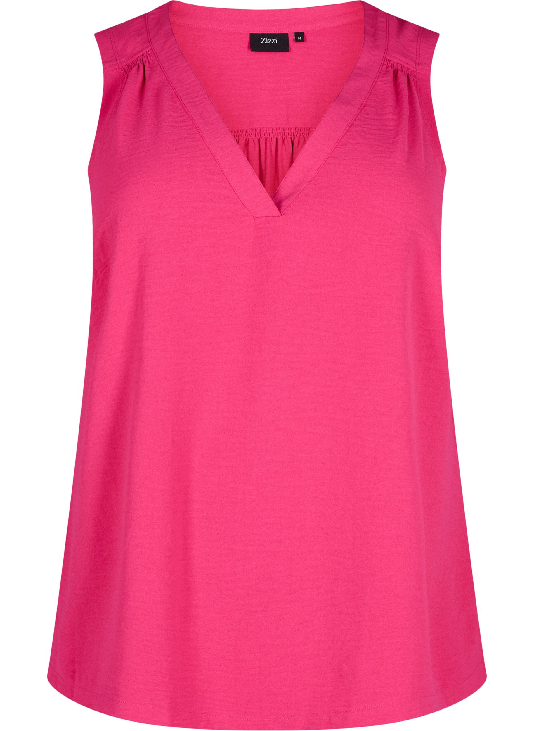 Zizzifashion Sleeveless top with wrinkle details, Pink, Packshot image number 0