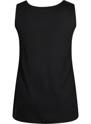 Top with a-shape and round neck, Black, Packshot image number 1