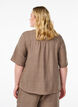 V-neck shirt blouse with short sleeves, Brown, Model image number 2