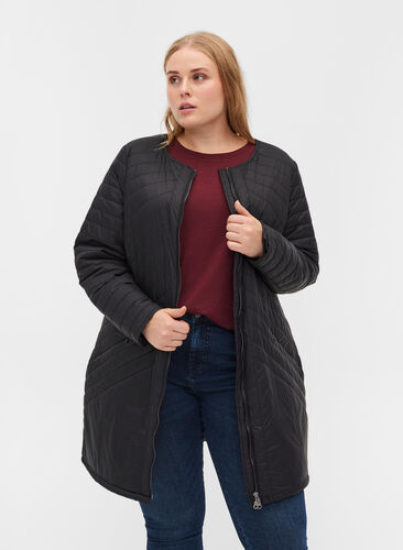 Quilted lightweight jacket, Black, Model image number 0