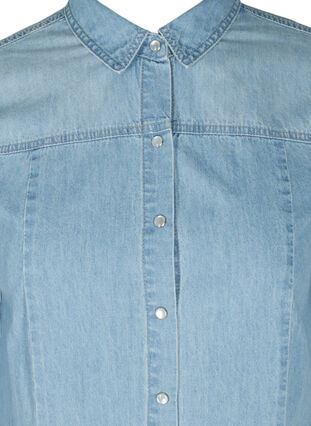 Long denim shirt in cotton, Light blue denim, Packshot image number 2