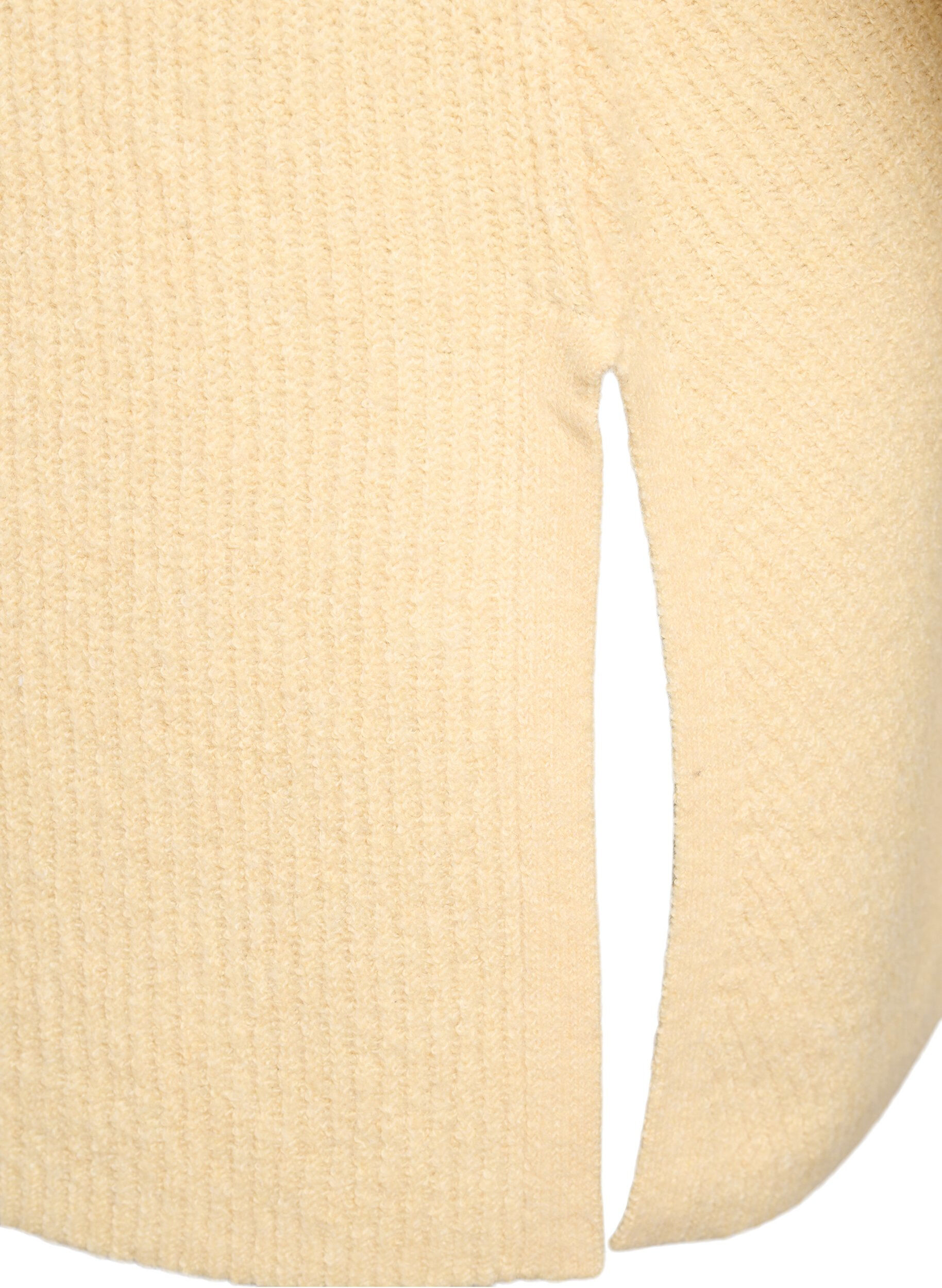 ZizzifashionKnitted jumper with a diagonal pattern and raglan sleeves, Yellow, Packshot image number 3
