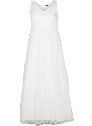 Sleeveless v-neckline wedding dress, Star White, Packshot image number 0