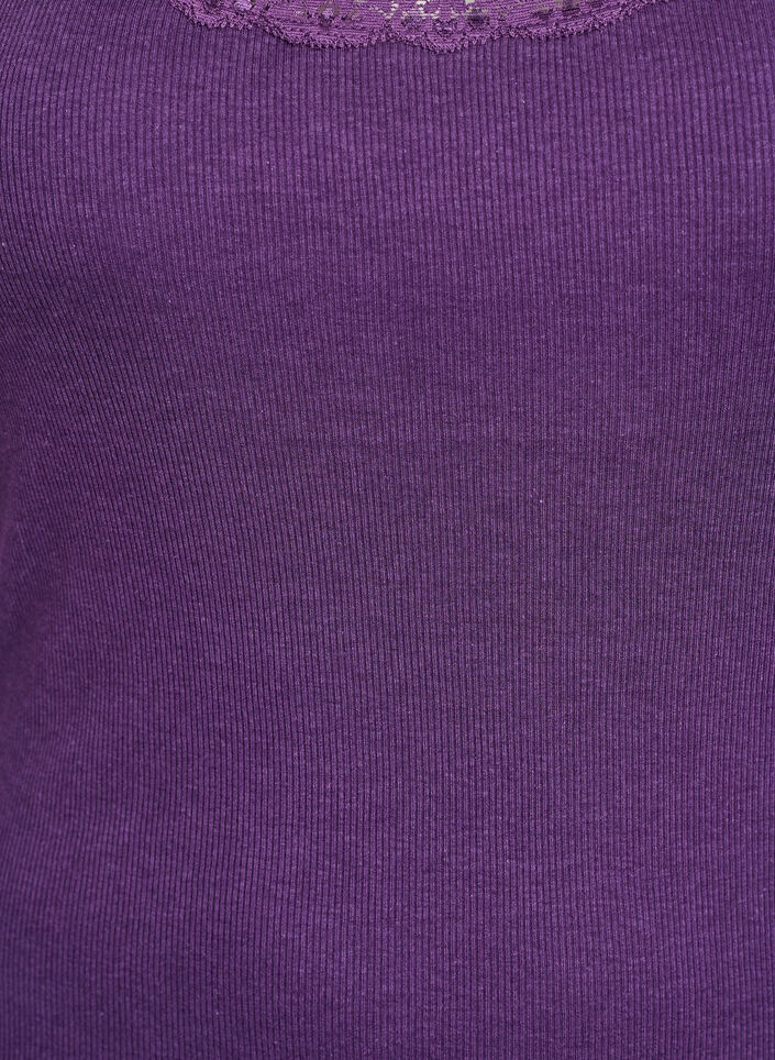 Top with lace trim, Purple, Packshot image number 2