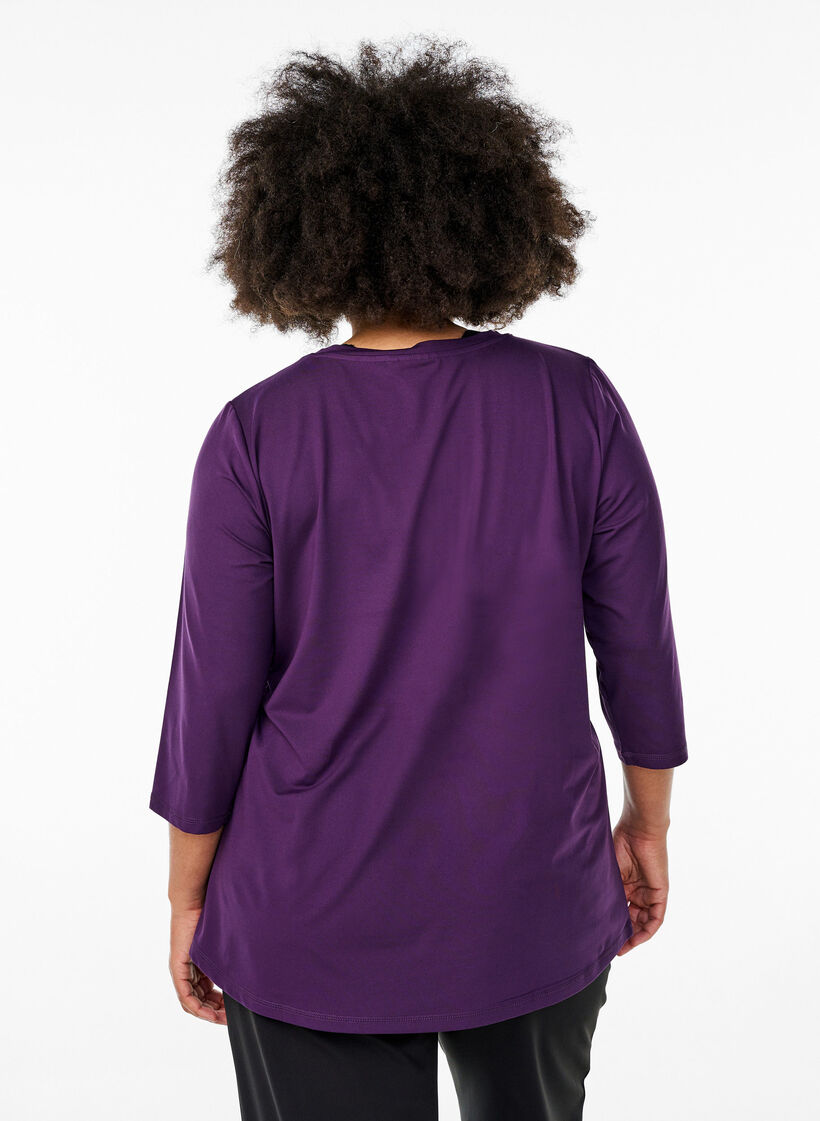 Sports top with 3/4 sleeves, Purple, Model image number 2
