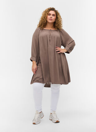 Viscose tunic with 3/4 sleeves, Falcon, Model image number 2