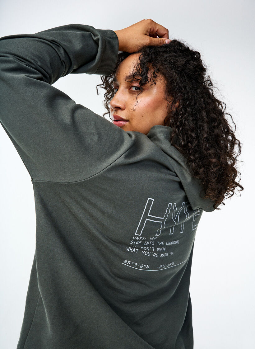 Hoodie with text print, Urban Chic, Image image number 1