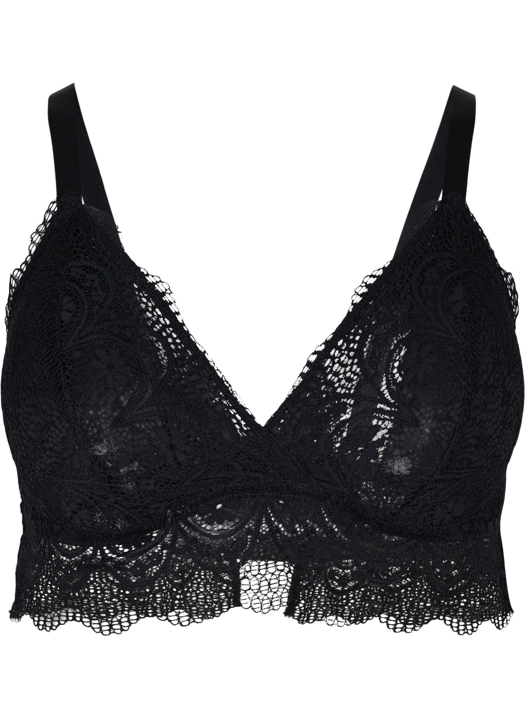 Zizzifashion Lace bra with removable inserts, Black, Packshot image number 0