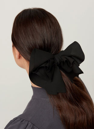 Hair clip with a large bow, Black, Model image number 0