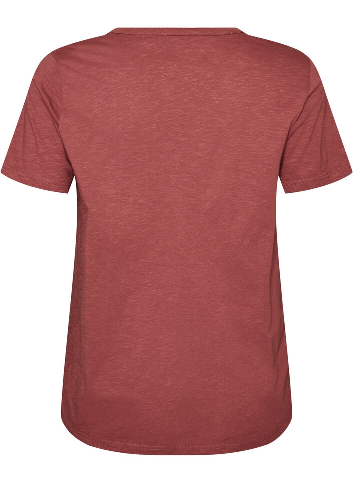 T-shirt with button detail, Brown, Packshot image number 1