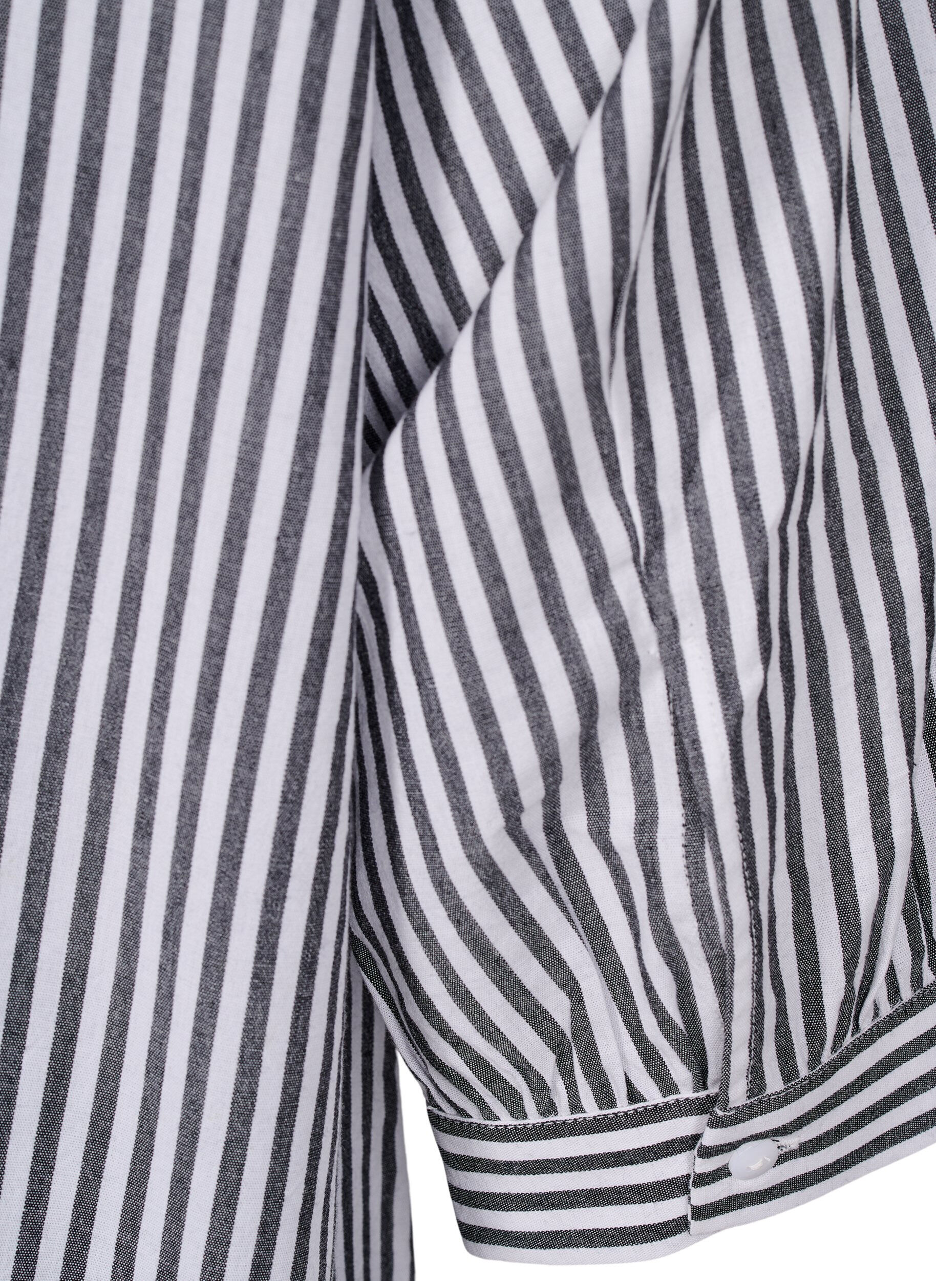 Zizzifashion Checked tunic with 3/4 sleeves, Black, Packshot image number 3