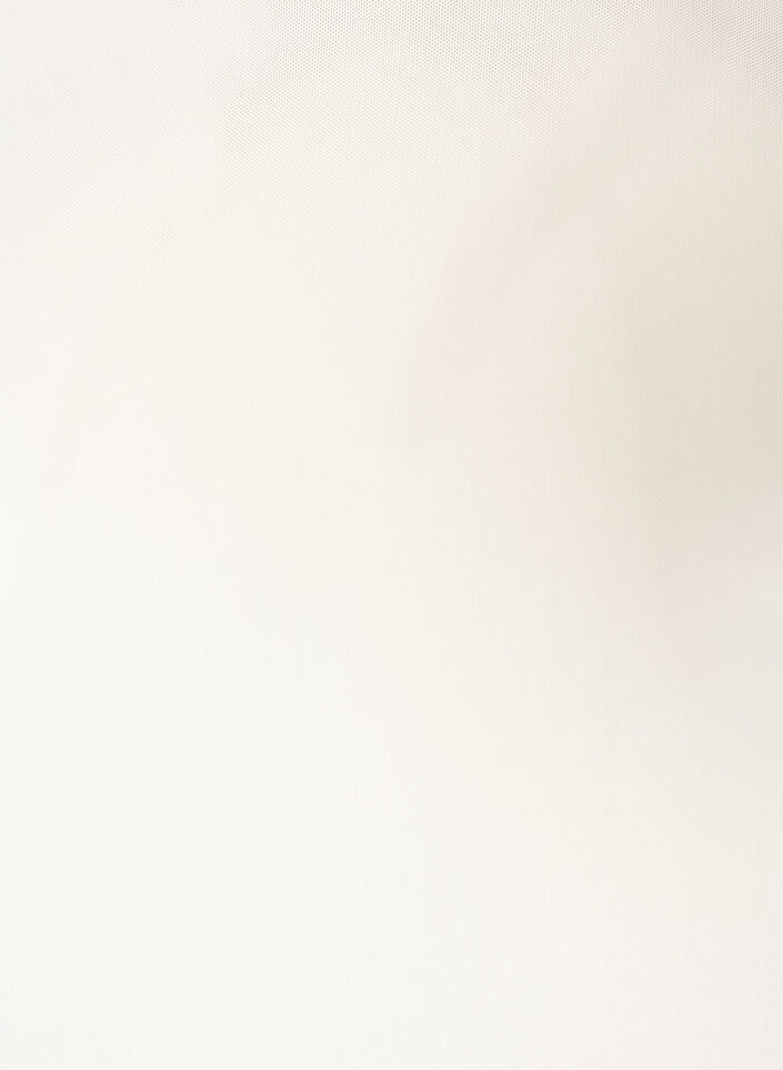 Mesh top with short sleeves and round neck, Vanilla, Packshot image number 2