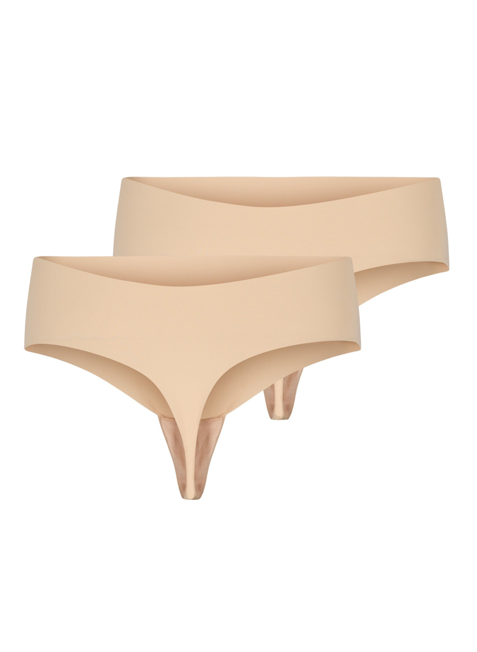 Zizzifashion 2-pack seamless g-string, Beige, Packshot image number 1