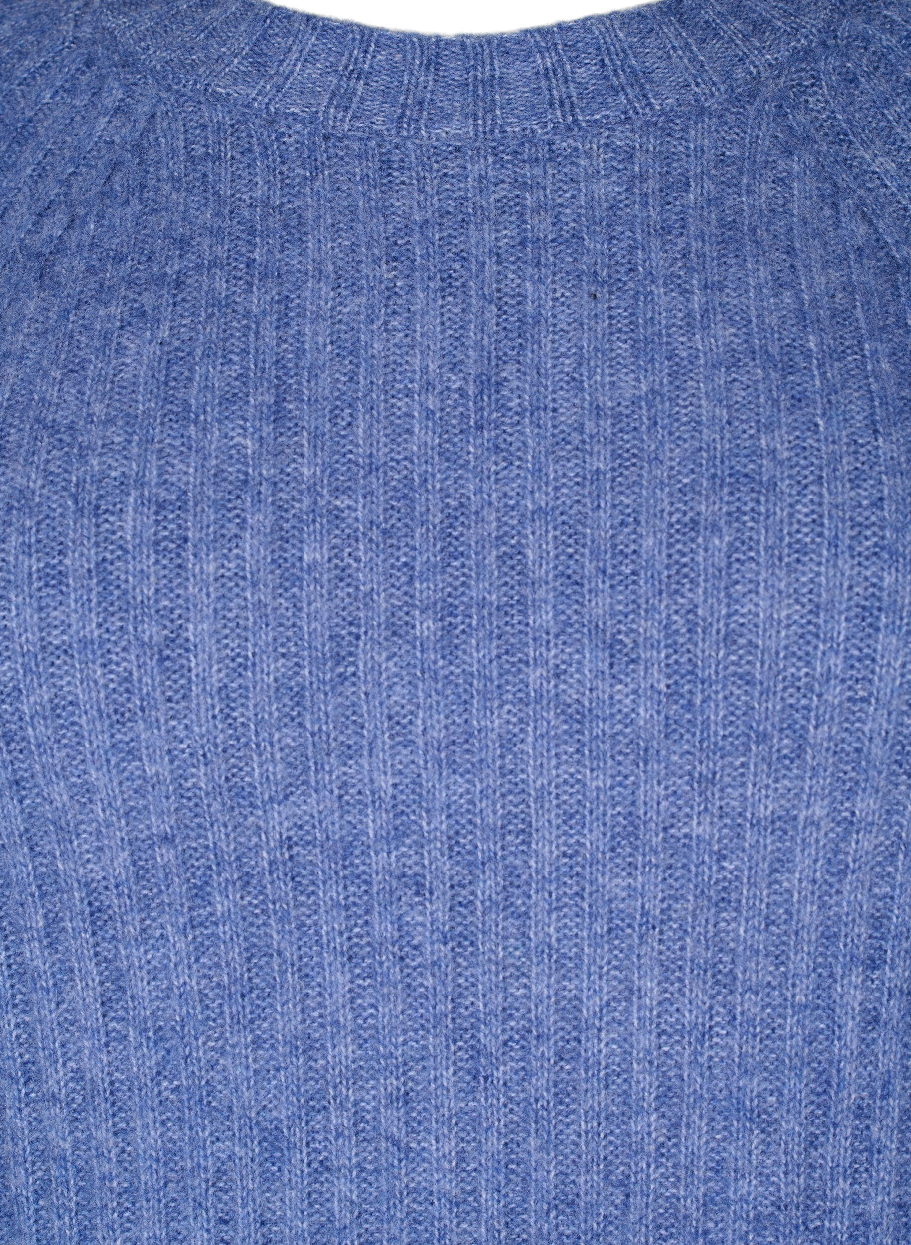 Zizzifashion Rib-knit dress with slit, Gray Blue Mel., Packshot image number 2