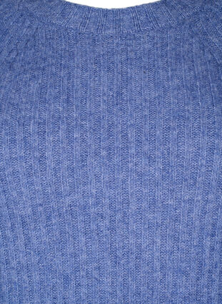 Rib-knit dress with slit, Gray Blue Mel., Packshot image number 2