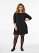 Short A-line dress with 3/4 sleeves, Black, Model image number 1