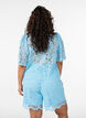 Lace shorts with high waist and pockets, Blue, Model image number 2