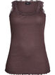 Top with lace trim, Brown, Packshot image number 0