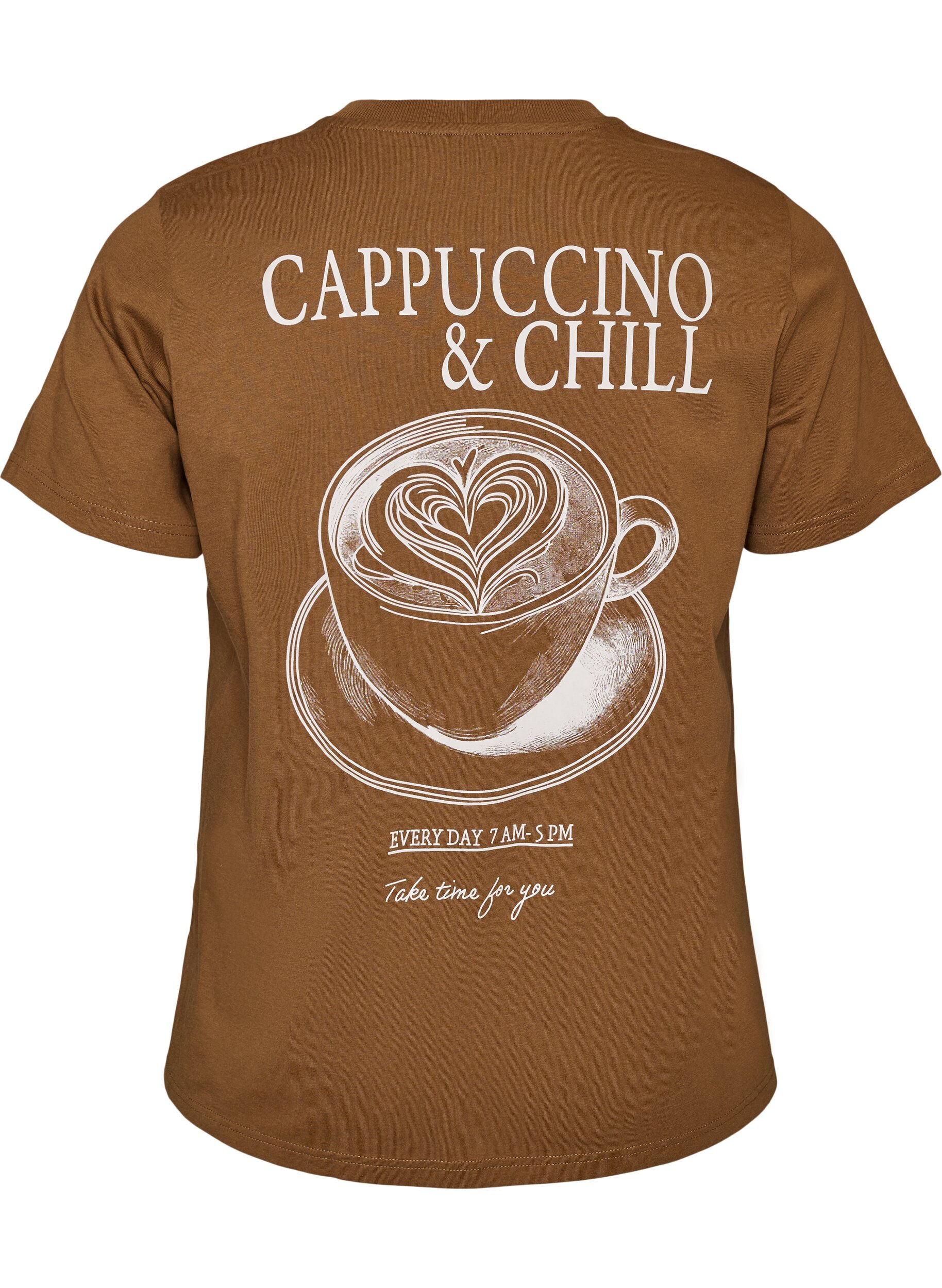 Zizzifashion Cotton T-shirt with print, Brown, Packshot image number 1