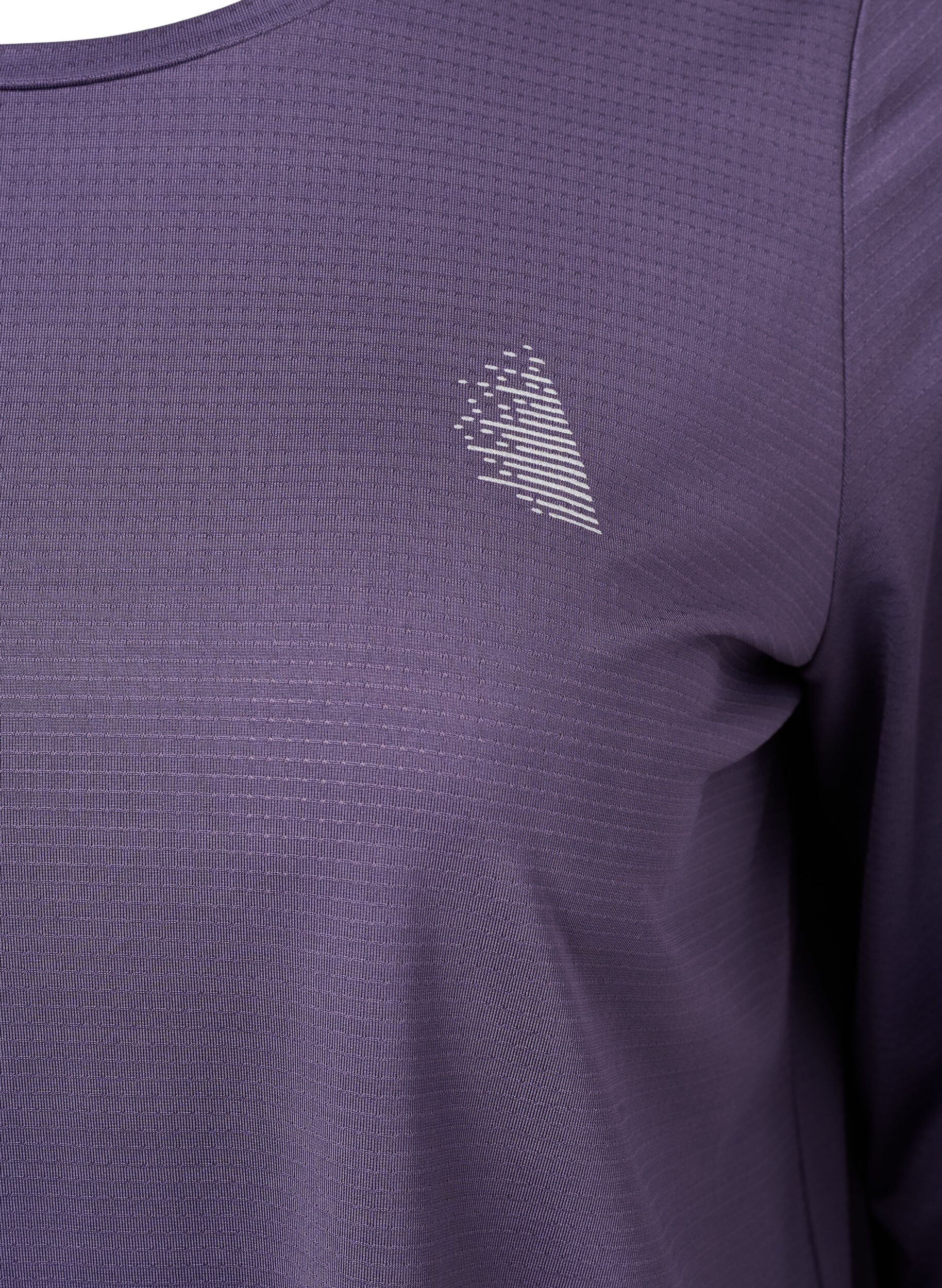 Zizzifashion Long-sleeved training blouse with structure, Purple Plumeria, Packshot image number 2
