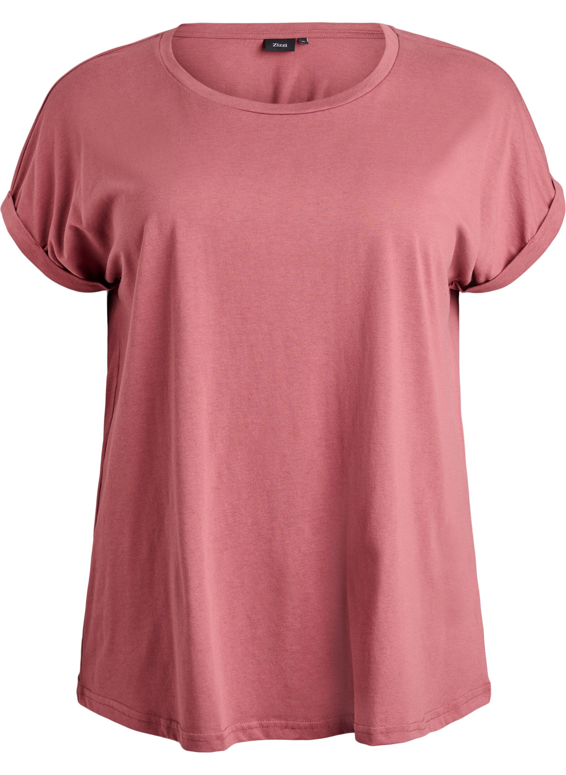 Zizzifashion Short-sleeved t-shirt in a cotton blend, Rose, Packshot image number 0
