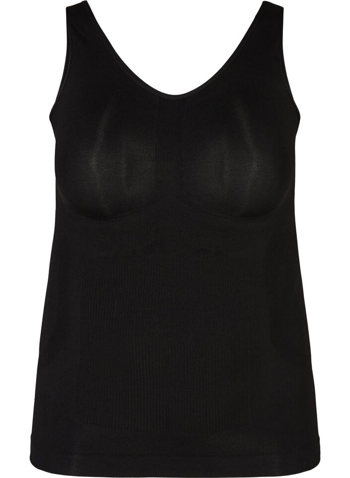 Shapewear top with wide straps, Black, Packshot image number 0