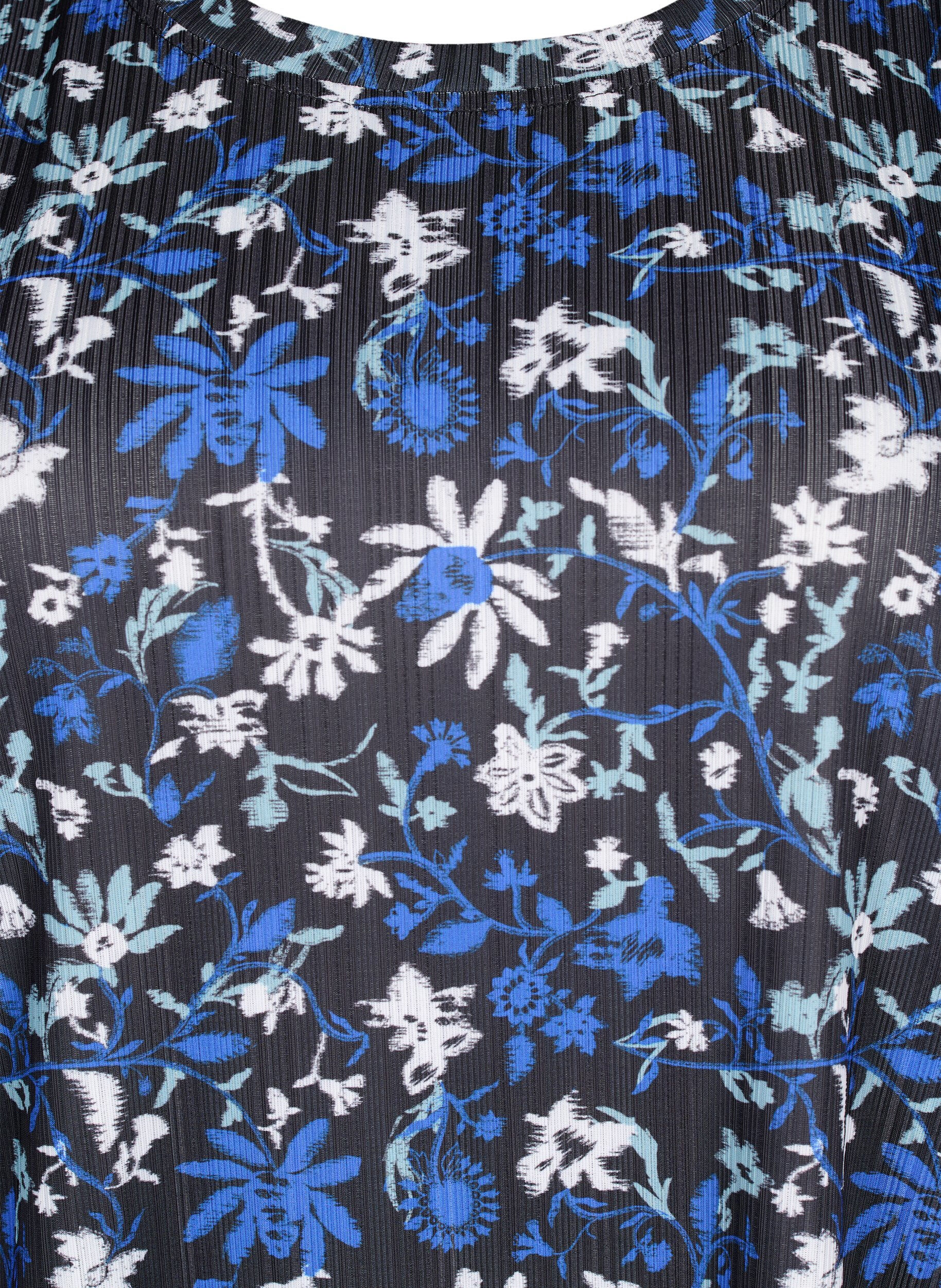 Zizzifashion FLASH - T-shirt with floral print, Black Blue Green AOP, Packshot image number 2
