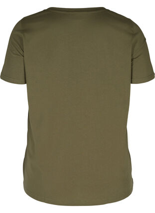 Organic cotton T-shirt with print detail, Ivy Green, Packshot image number 1