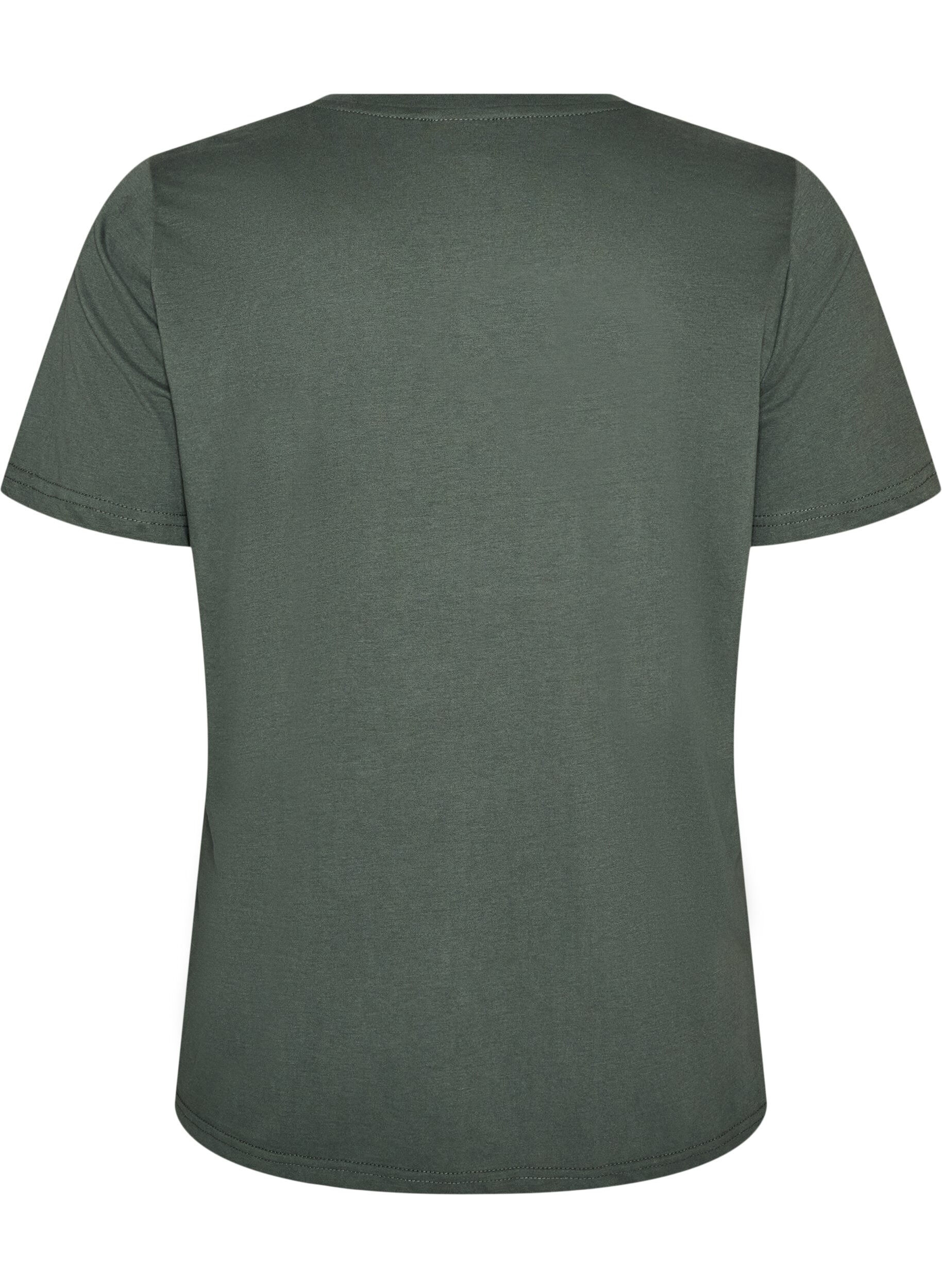 ZizzifashionT-shirt with motif, Green, Packshot image number 1