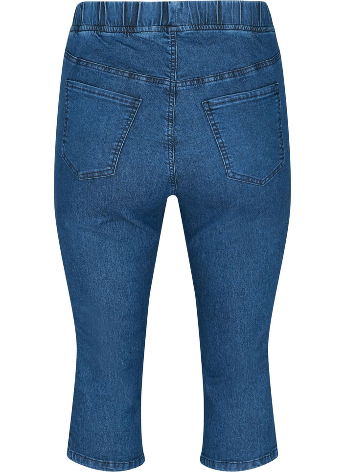 Cotton blend capris, Dark blue denim, Packshot image number 1