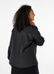 Satin blouse with ruffle detail, Black, Model image number 1