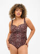 Swimsuit with draping and padded cups, Leopard, Model image number 0