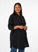 Long shirt in cotton muslin, Black, Model image number 0