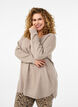 Long knitted blouse with button detail at the side, Simply Taupe Mel., Model image number 0