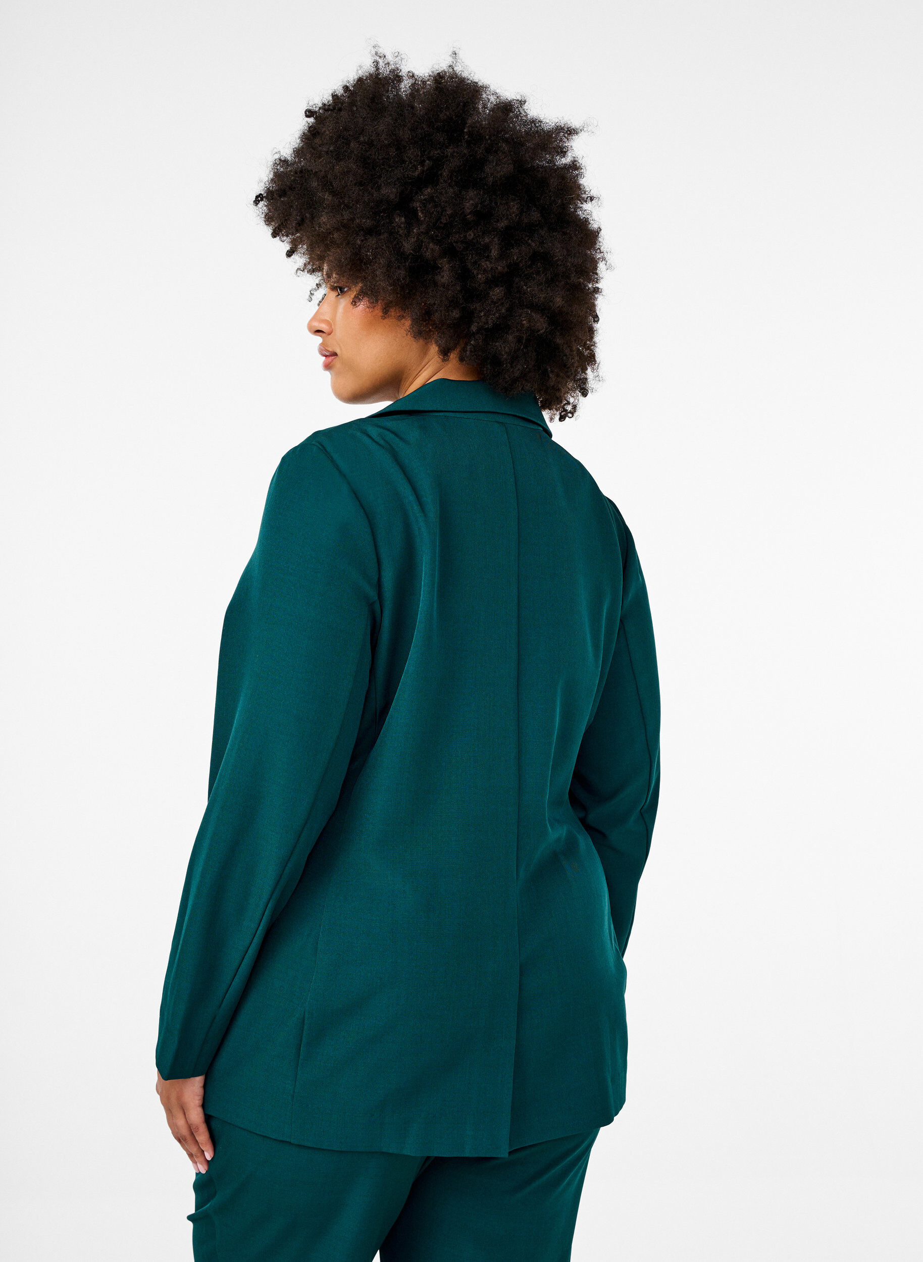 Zizzifashion FLASH - Blazer with pockets and a slit, Green, Model image number 2