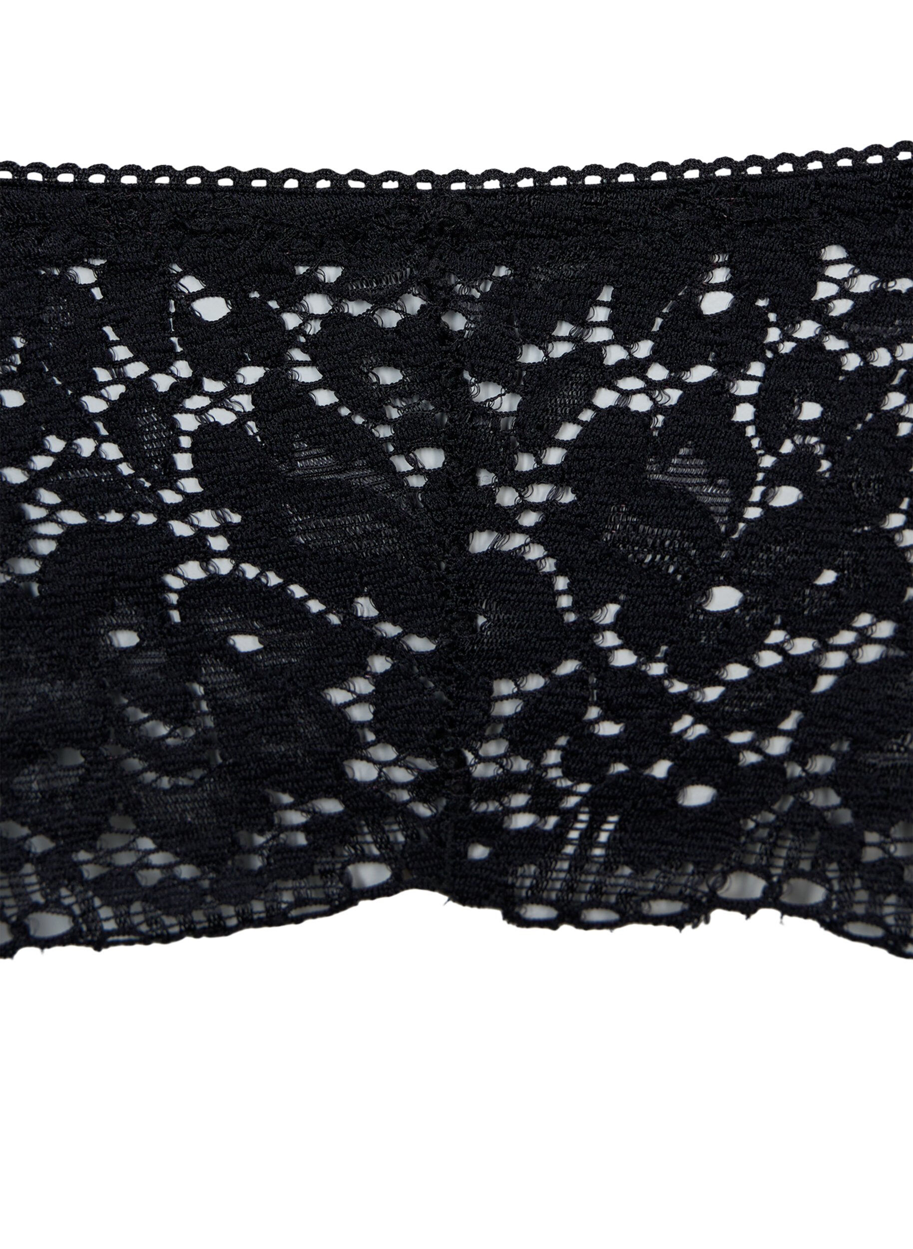 Zizzifashion Lace garter holder, Black, Packshot image number 2