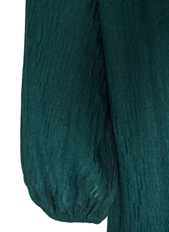 Dress with a balloon shape and structure, Green, Packshot image number 3