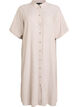 Shirt dress in linen and viscose with short sleeves, Beige, Packshot image number 0