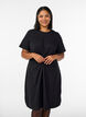 Cotton dress with twist detail, Black, Model image number 0