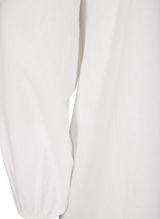 Short cotton tunic with a V-neck, Bright White, Packshot image number 3