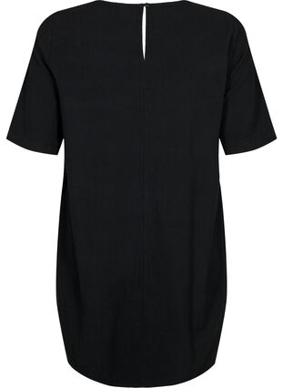 FLASH - Short sleeved tunic in cotton, Black, Packshot image number 1