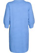 Knitted dress with 3/4 sleeves and a round neck, D.R. Blue White Mel., Packshot image number 1