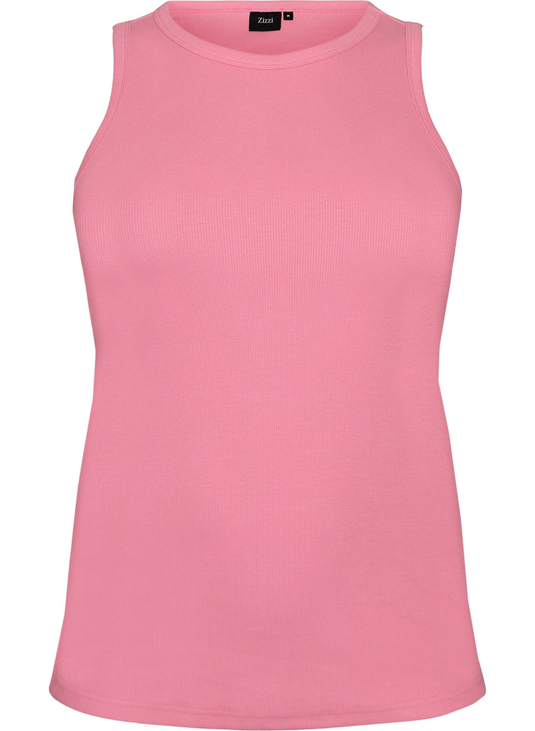 Cotton ribbed top with high neck
