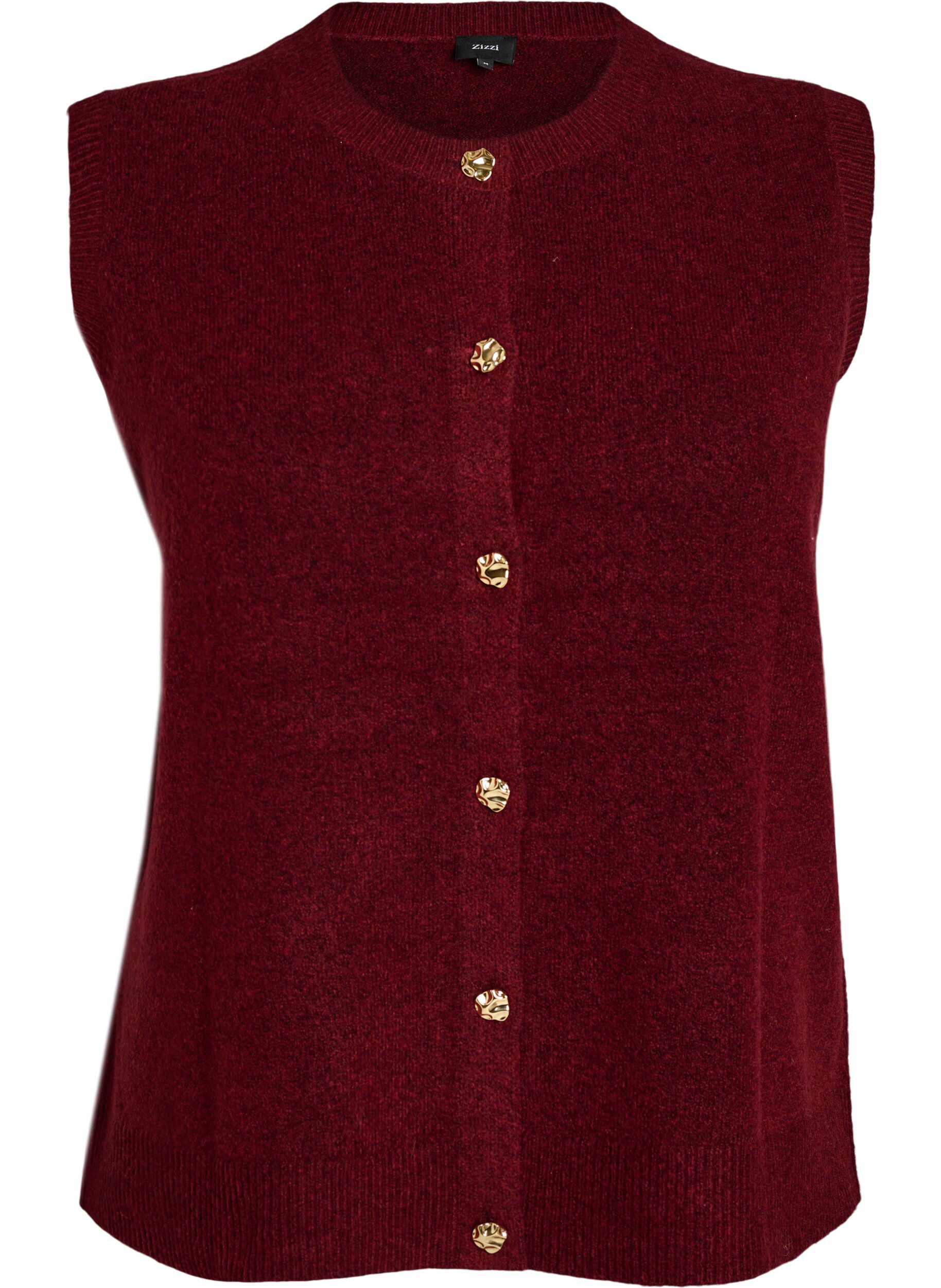 Knitted vest with decorative buttons