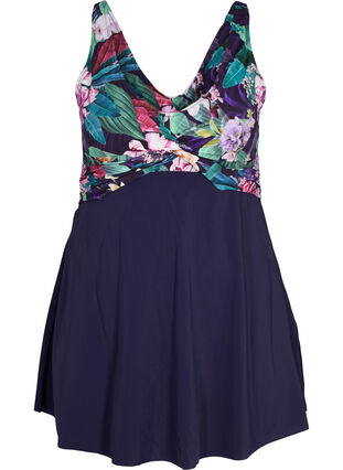 Swim dress with floral top, Night Sky, Packshot image number 0