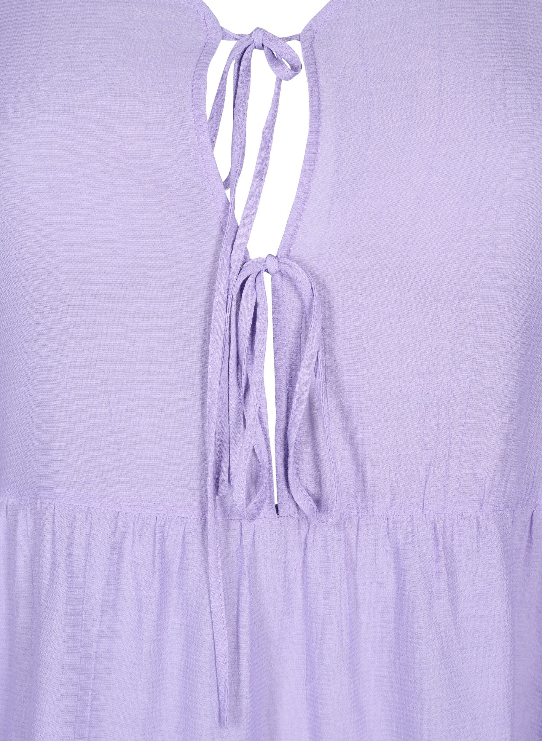 Zizzifashion A-line viscose tunic with lace-up detail, Purple, Packshot image number 2