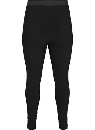 Elasticated leggings with back pockets, Black, Packshot image number 1
