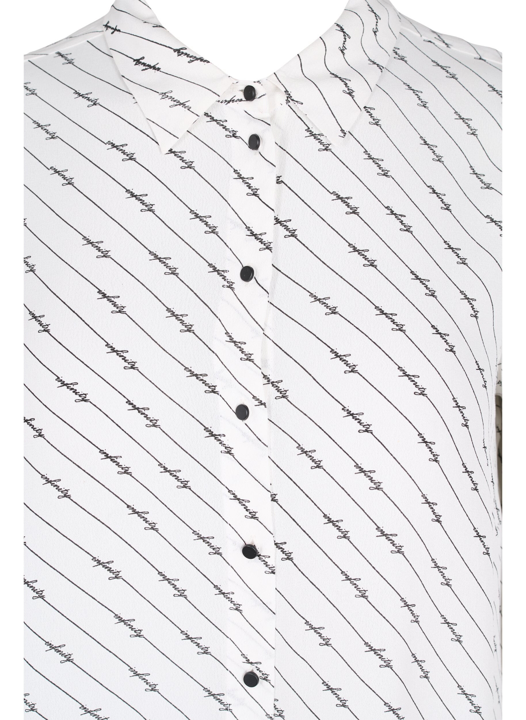 Zizzifashion Striped shirt dress in viscose, White AOP, Packshot image number 2